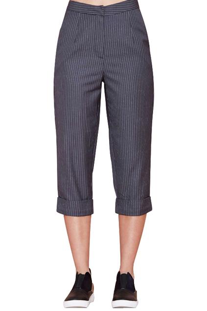 Romwe Striped Rolled-cuffs Pants