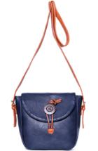 Romwe Blue With Button Shoulder Bag