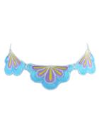 Romwe Purple Flower Embroidery Ethnic Maxi Necklace For Women