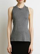 Romwe Halter Lace Up Backless Grey Tank Top