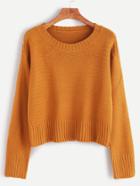 Romwe Khaki Long Sleeve Casual Sweater