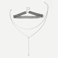 Romwe Star Lariats Layered Necklace & Choker Set 2pcs