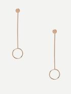 Romwe Golden Minimalist Metal Ring Drop Earrings