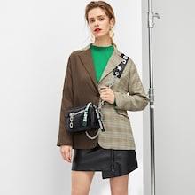 Romwe Two Tone Single Breasted Coat