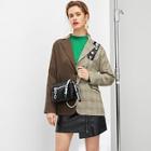 Romwe Two Tone Single Breasted Coat