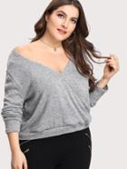 Romwe V Neckline Marled Sweater