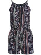 Romwe Spaghetti Strap Paisley Print Romper