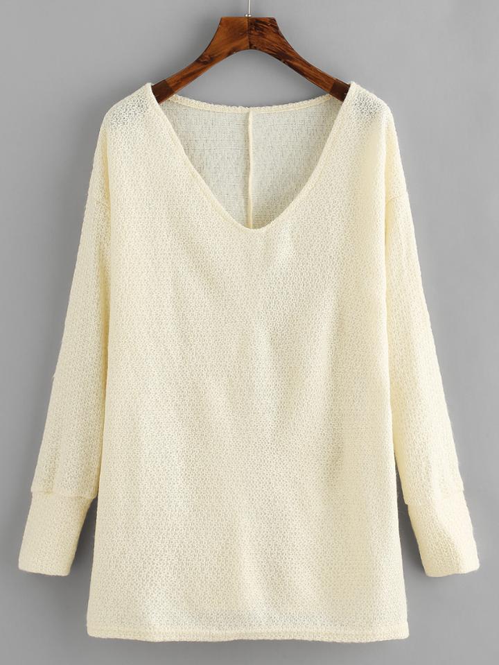 Romwe Drop Shoulder Longline Jumper
