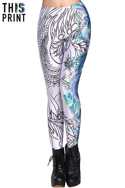Romwe Phoenix White Leggings