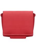 Romwe Red Buckle Bottom Pu Bag