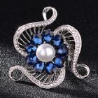 Romwe Faux Pearl & Gemstone Scarf Clip