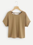Romwe Cut Out Knot Back Tee