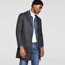Romwe Men Single Breasted Marled Coat