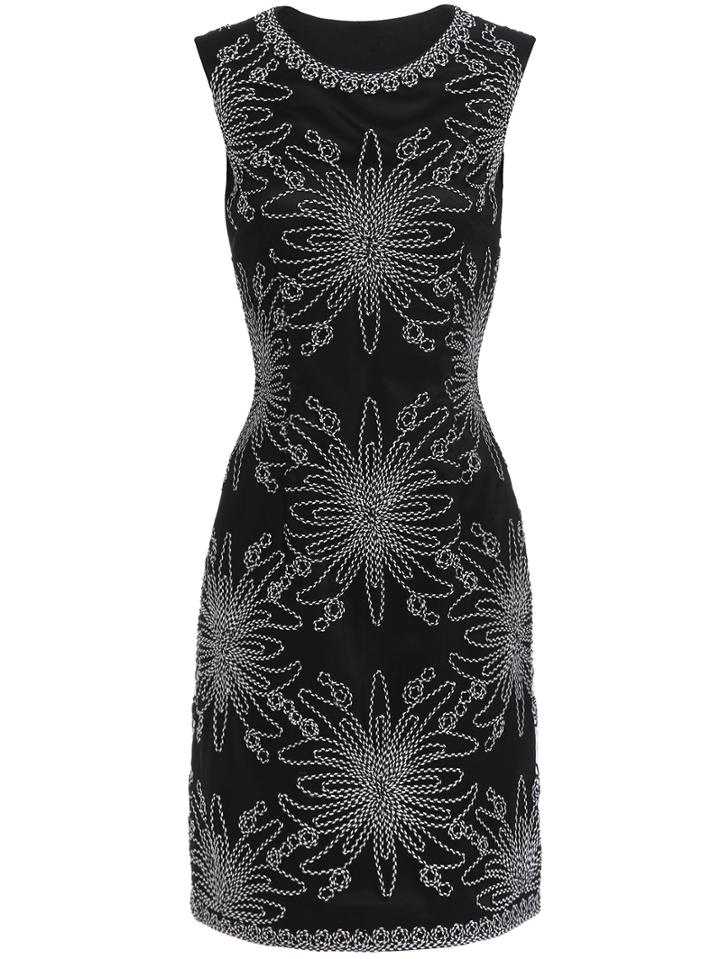 Romwe Black Round Neck Sleeveless Dress