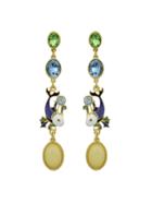 Romwe Crystal Drops Glaze Earrings