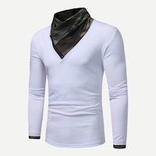 Romwe Men Zip Front Camo Print Tee