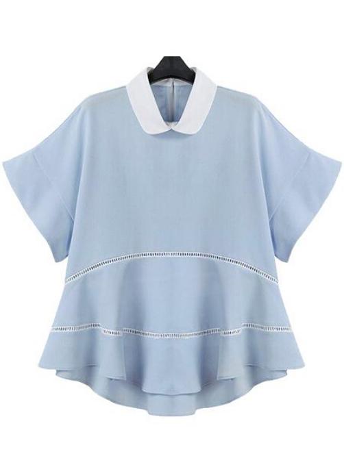 Romwe Ruffle Loose Chiffon Blouse