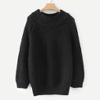 Romwe Cable Knit Solid Jumper