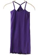 Romwe Spaghetti Strap Fungus Hem Purple Cami Top