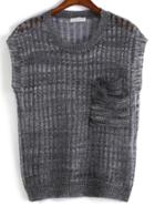 Romwe With Pocket Knit Tank Top