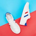 Romwe Striped Detail Low Top Canvas Sneakers