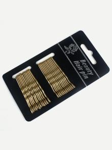 Romwe Metallic Hair Pin 24pcs