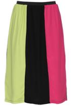 Romwe Color Block Elastic Green Skirt