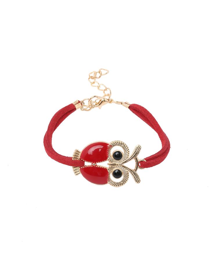 Romwe Red Owl High-shine Lobster Clasp Vintage Hand Chain