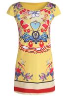 Romwe Short Sleeve Flower Print Dress