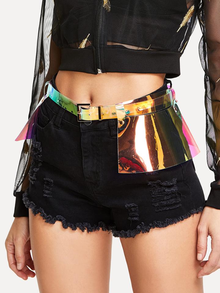 Romwe Iridescent Exaggerated Belt