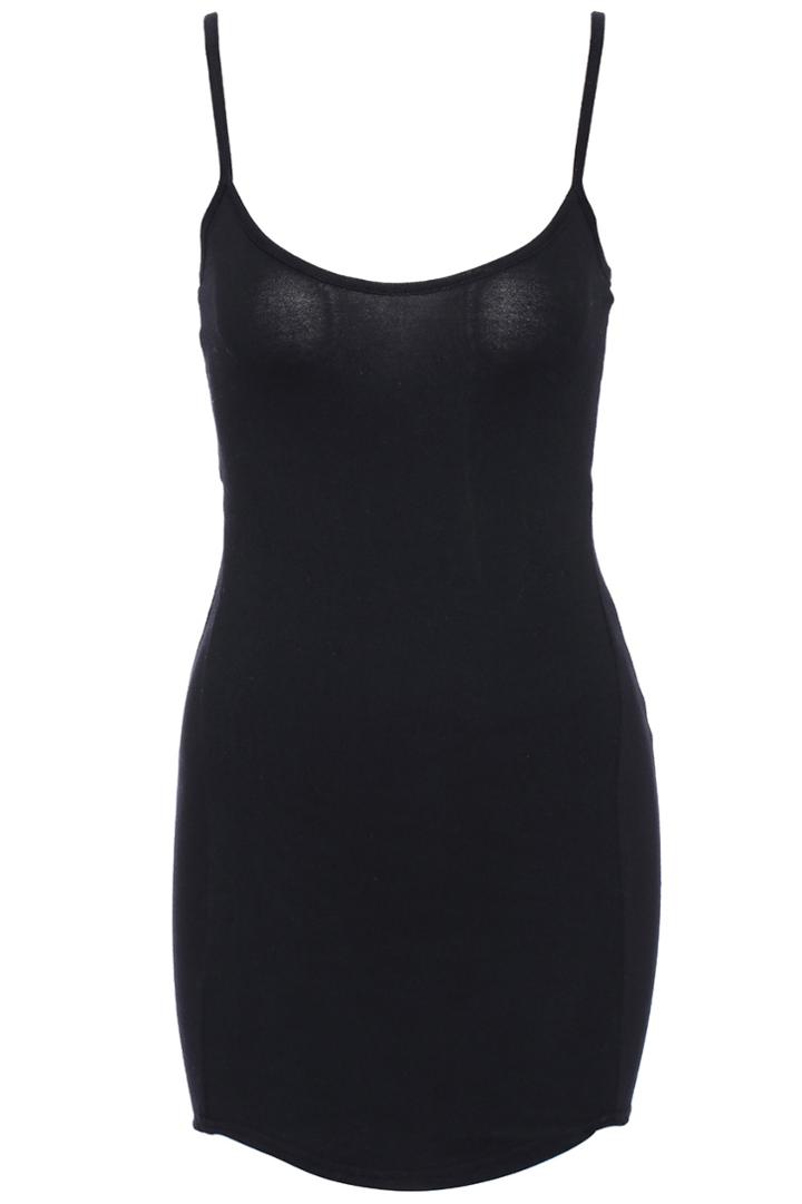 Romwe Romwe Strapped Shoulder Bodycon Arc Hem Dress