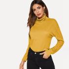 Romwe High Neck Textured Pullover