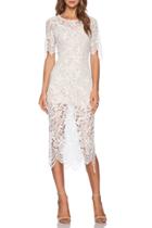 Romwe Cut Out Irregular Lace Hem White Dress