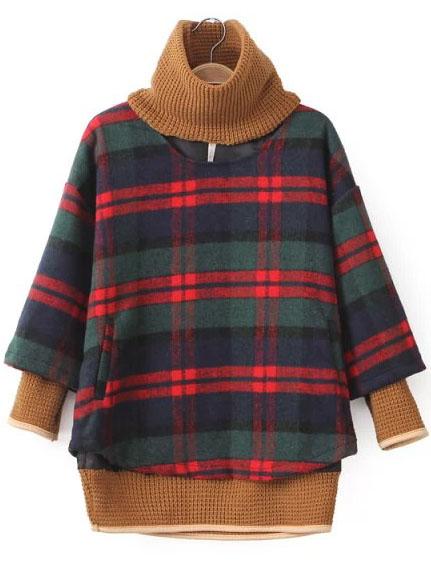Romwe Plaid Loose Outerwear