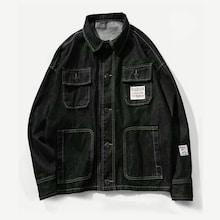 Romwe Men Patched Detail Denim Jacket