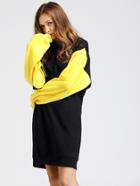 Romwe Contrast Sleeve Strap Detail Sweatshirt Dress