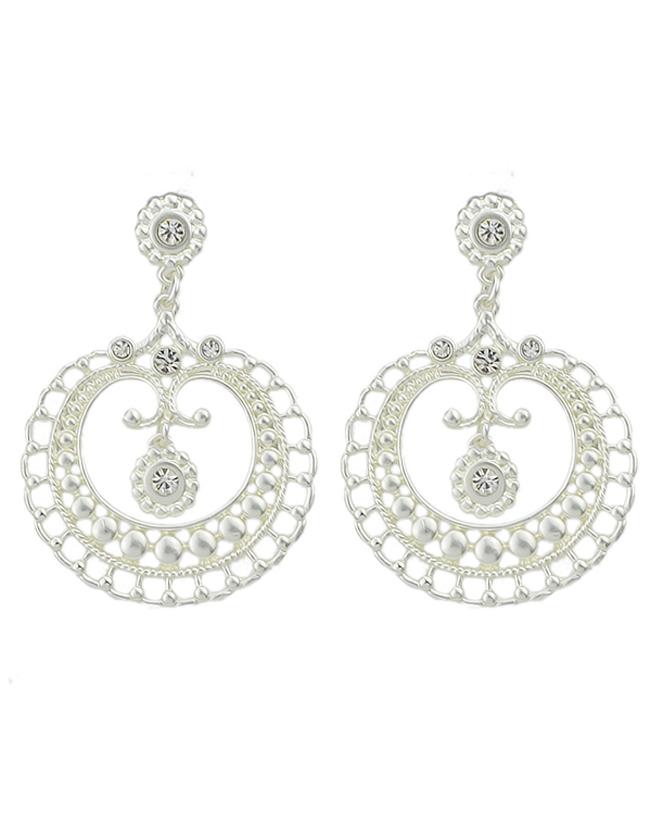 Romwe New Coming Silver Plated Women Hoop Earrings