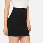 Romwe Ribbed-knit Solid Skirt