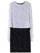 Romwe Contrast Speckled Print Combo Dress