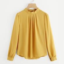 Romwe Gathered Neck Chiffon Blouse