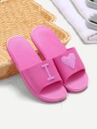 Romwe Contrast Heart Slide Sandals