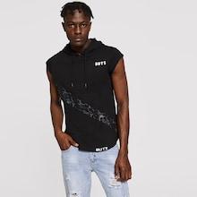 Romwe Guys Camo Print Drawstring Hooded Tee