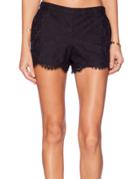 Romwe Lace Embroidered Slim Shorts
