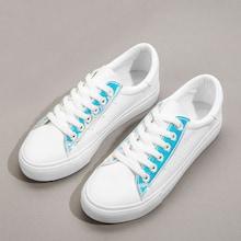 Romwe Iridescent Panel Low Top Sneakers