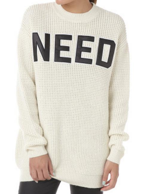 Romwe Letter Pattern Loose Beige Sweater