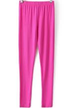Romwe Elastic Waist Slim Rose Red Legging