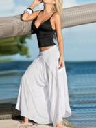 Romwe Spaghetti Strap Cami Top With Wide Leg Pant