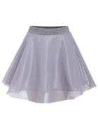 Romwe With Bead Flare Grey Skirt