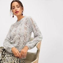 Romwe Bishop Sleeve Loose Knit Sweater