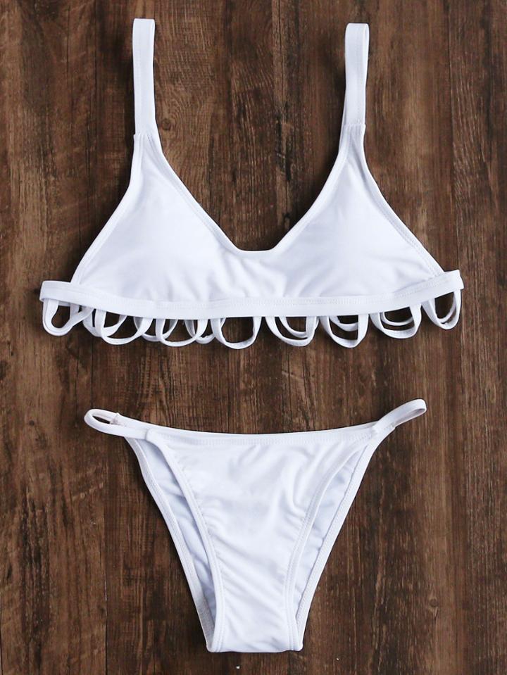 Romwe White Push Up Sexy Bikini Set